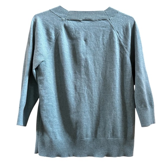 Loft Women's Blue 3/4 Sleeve Sweater - Picture 2 of 5